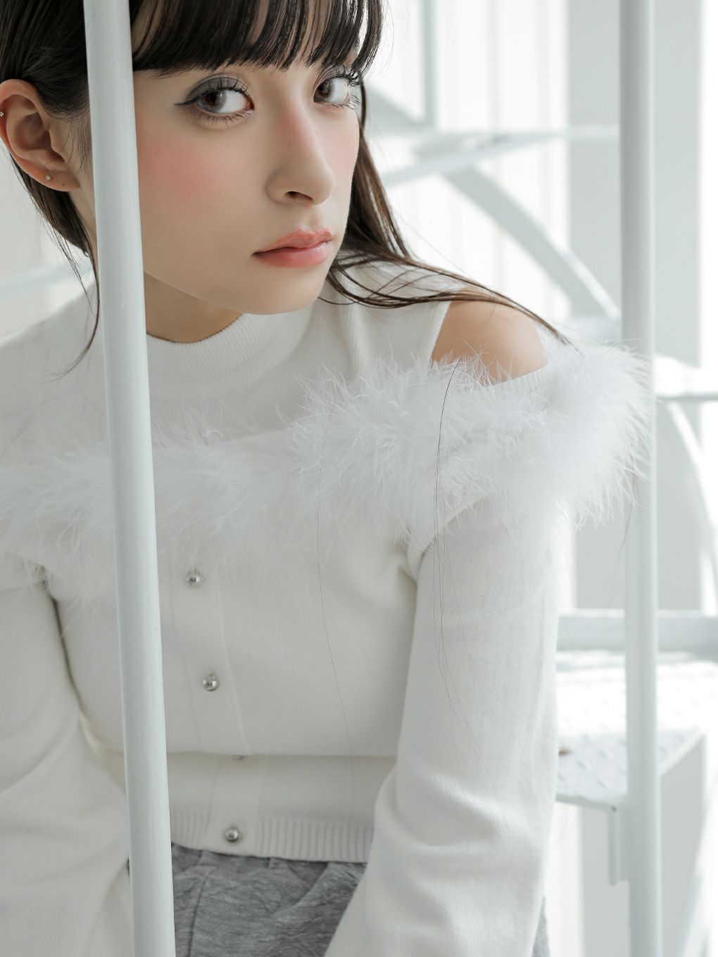 【BUBBLES】オフショルニットアンサンブル