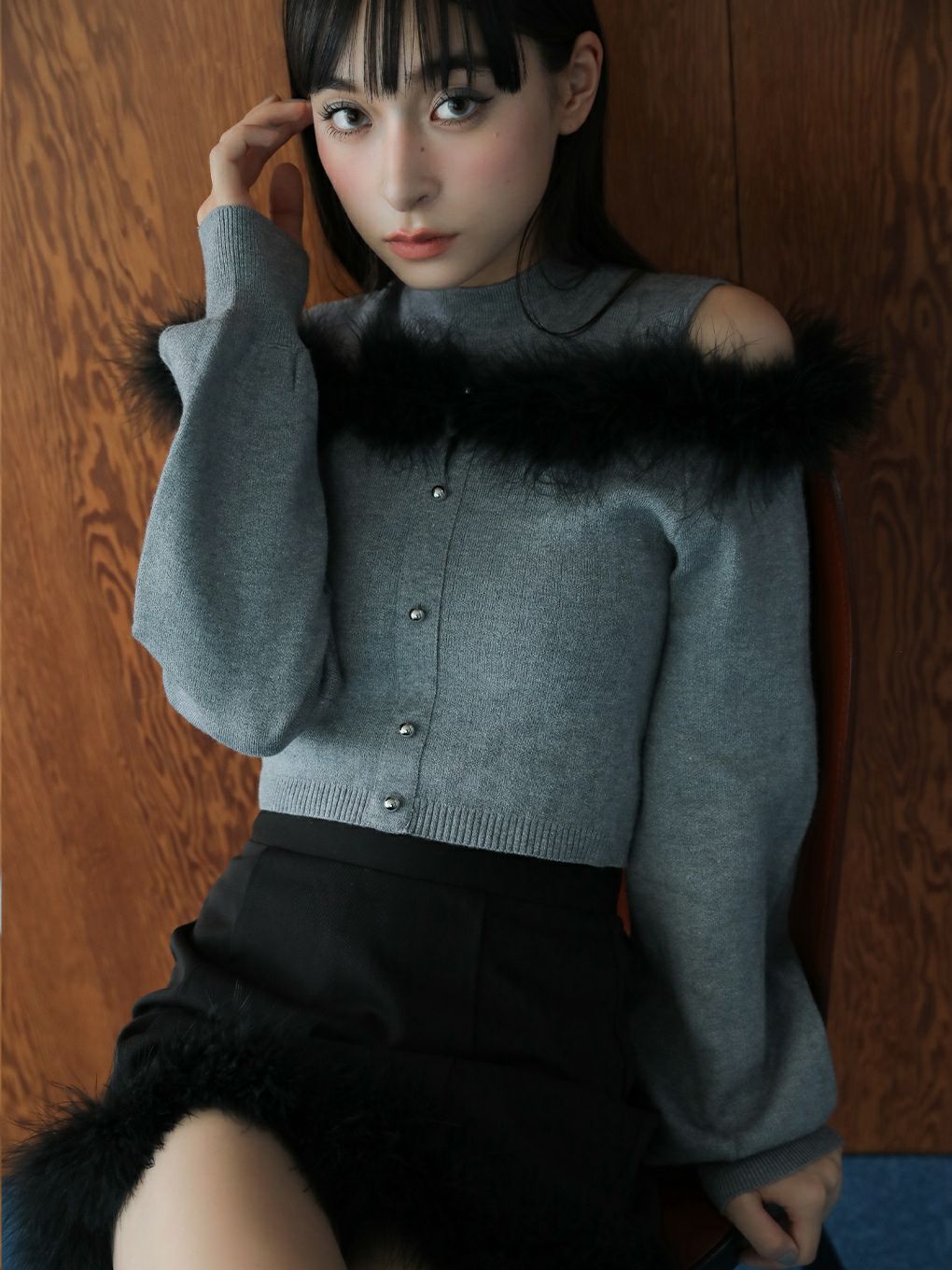 【BUBBLES】オフショルニットアンサンブル