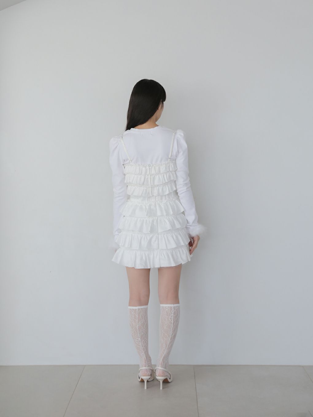 【BUBBLES】ジャガードフリルビスチェ