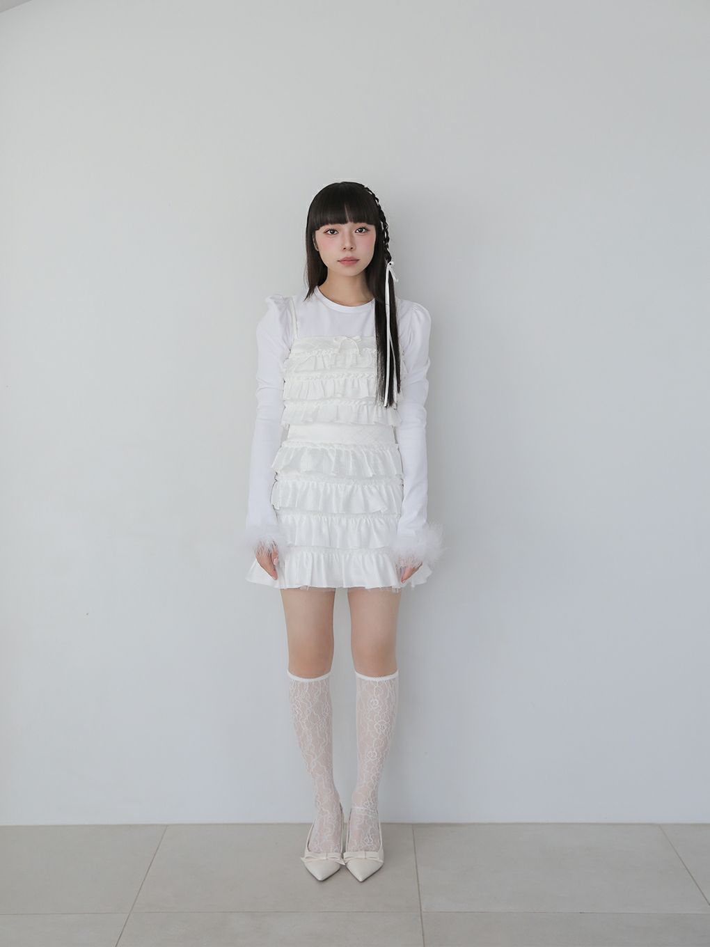 【BUBBLES】ジャガードフリルスカパン