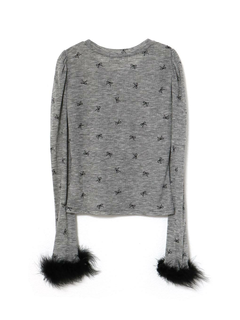 【BUBBLES】ファーカフスリボンロンTEE