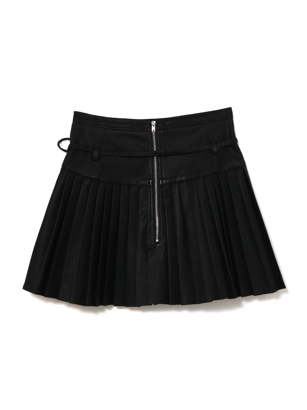 【BUBBLES】ミニプリーツレザースカパン