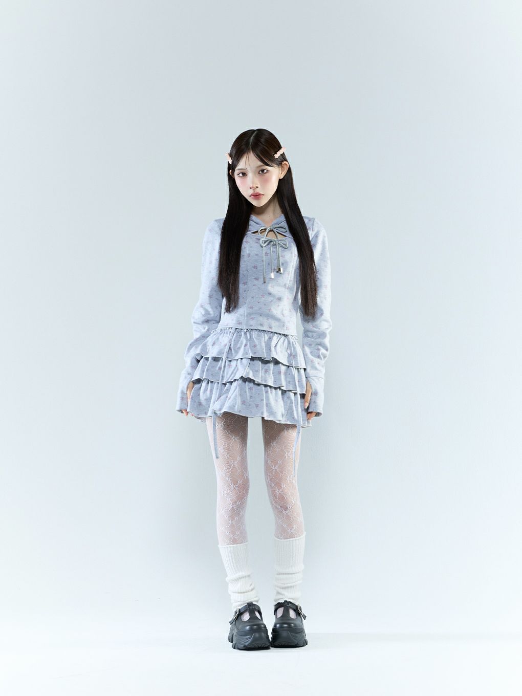 【BUBBLES】オープンネックスウェットトップス