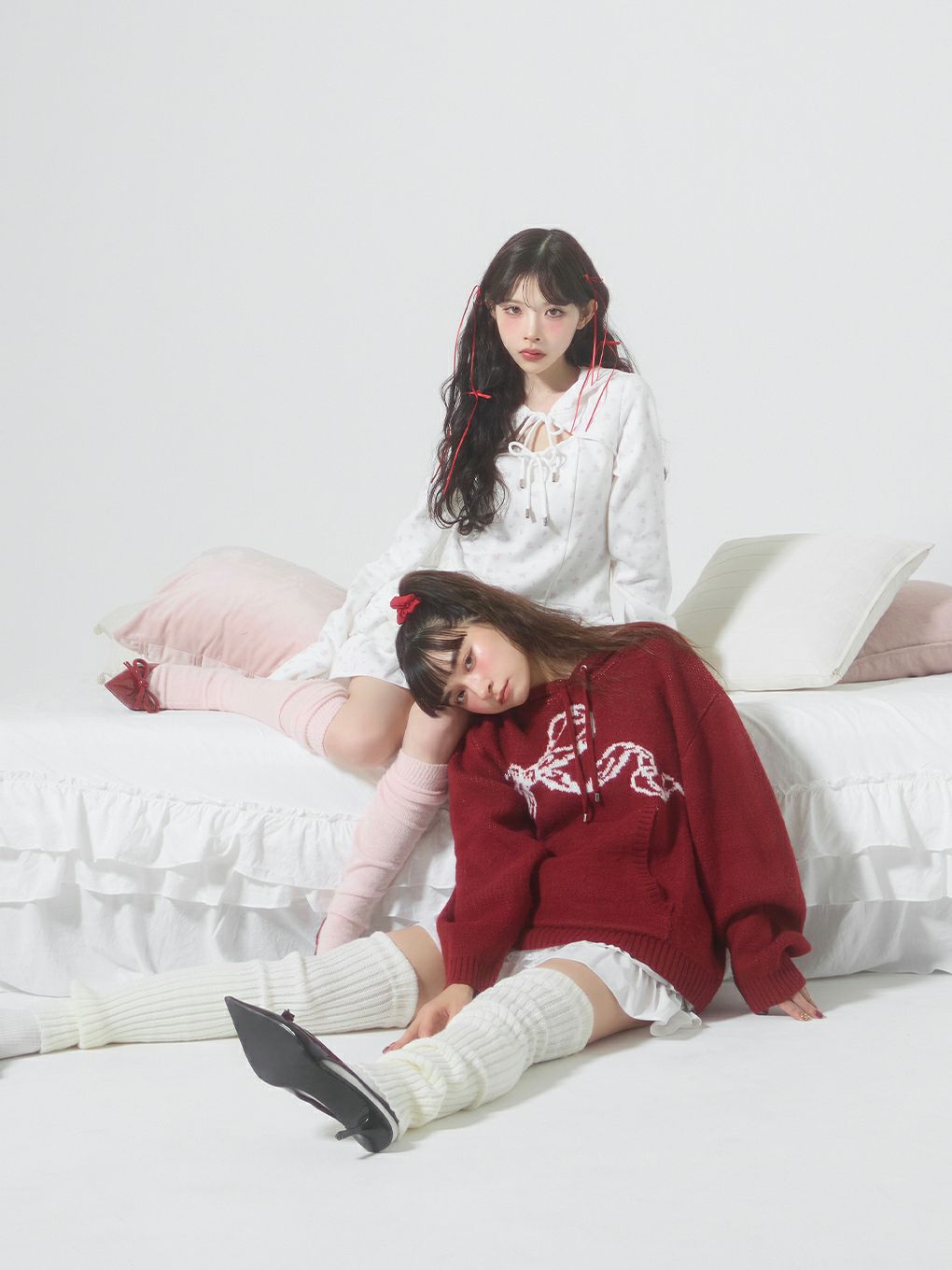 【BUBBLES】オープンネックスウェットトップス