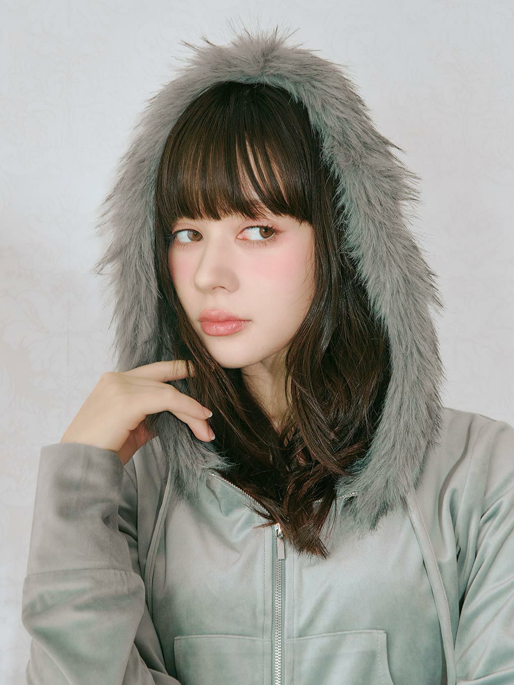 【BUBBLES】ファーフードベルベットセットアップ