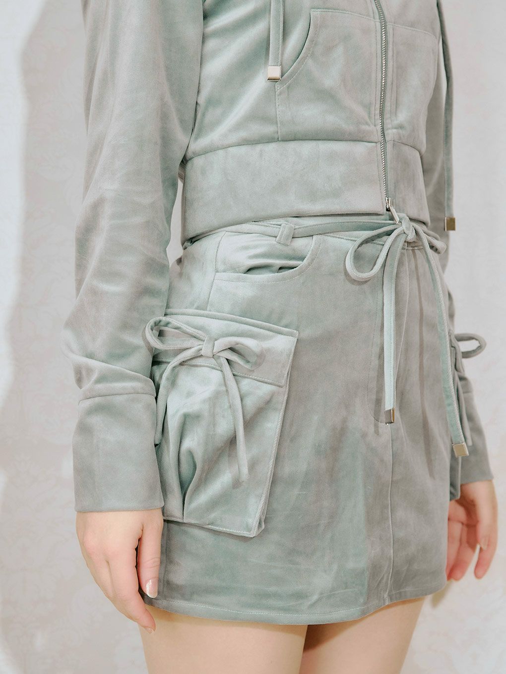 【BUBBLES】ファーフードベルベットセットアップ