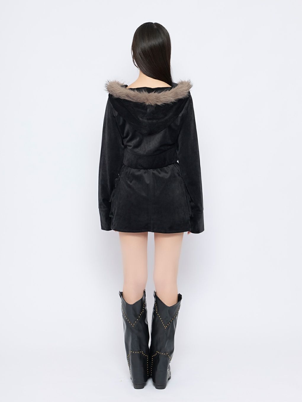 【BUBBLES】ファーフードベルベットセットアップ