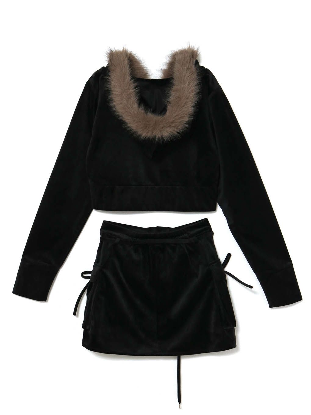 【BUBBLES】ファーフードベルベットセットアップ