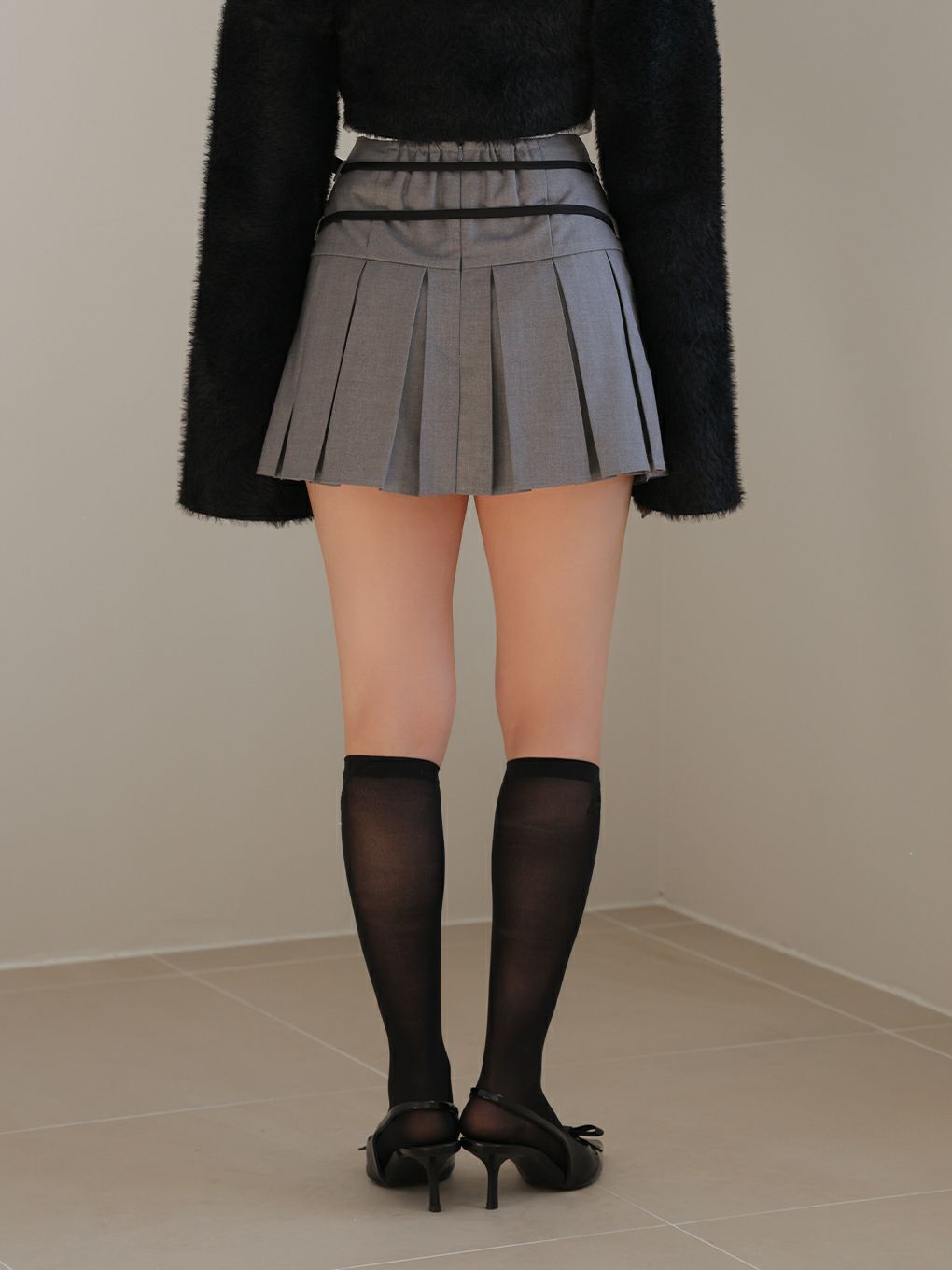 【BUBBLES】ダブルリボンプリーツスカパン