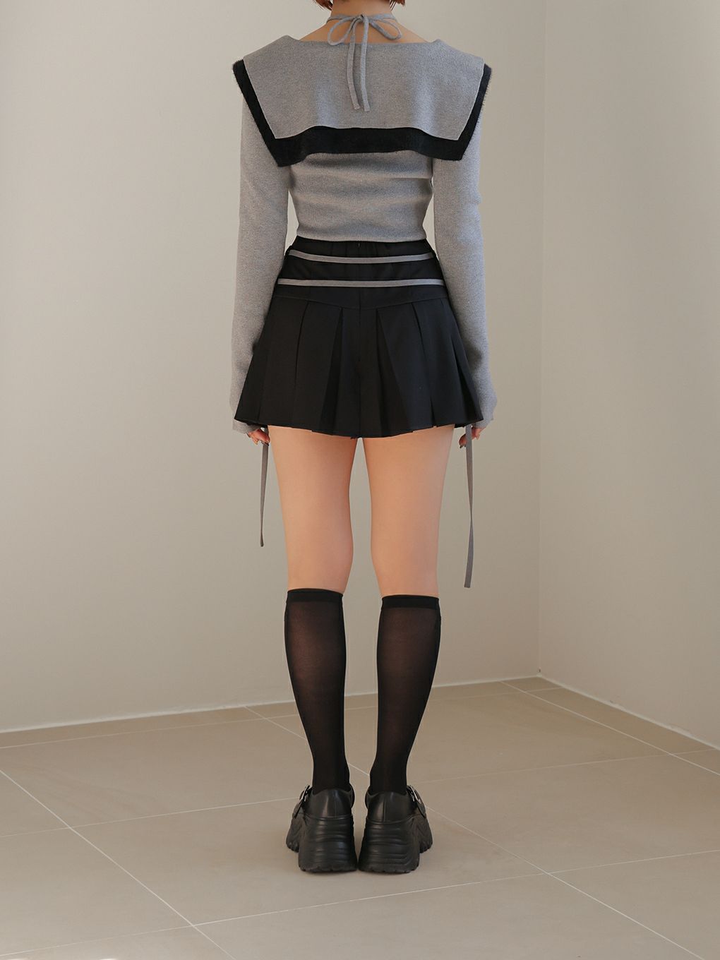 【BUBBLES】ダブルリボンプリーツスカパン