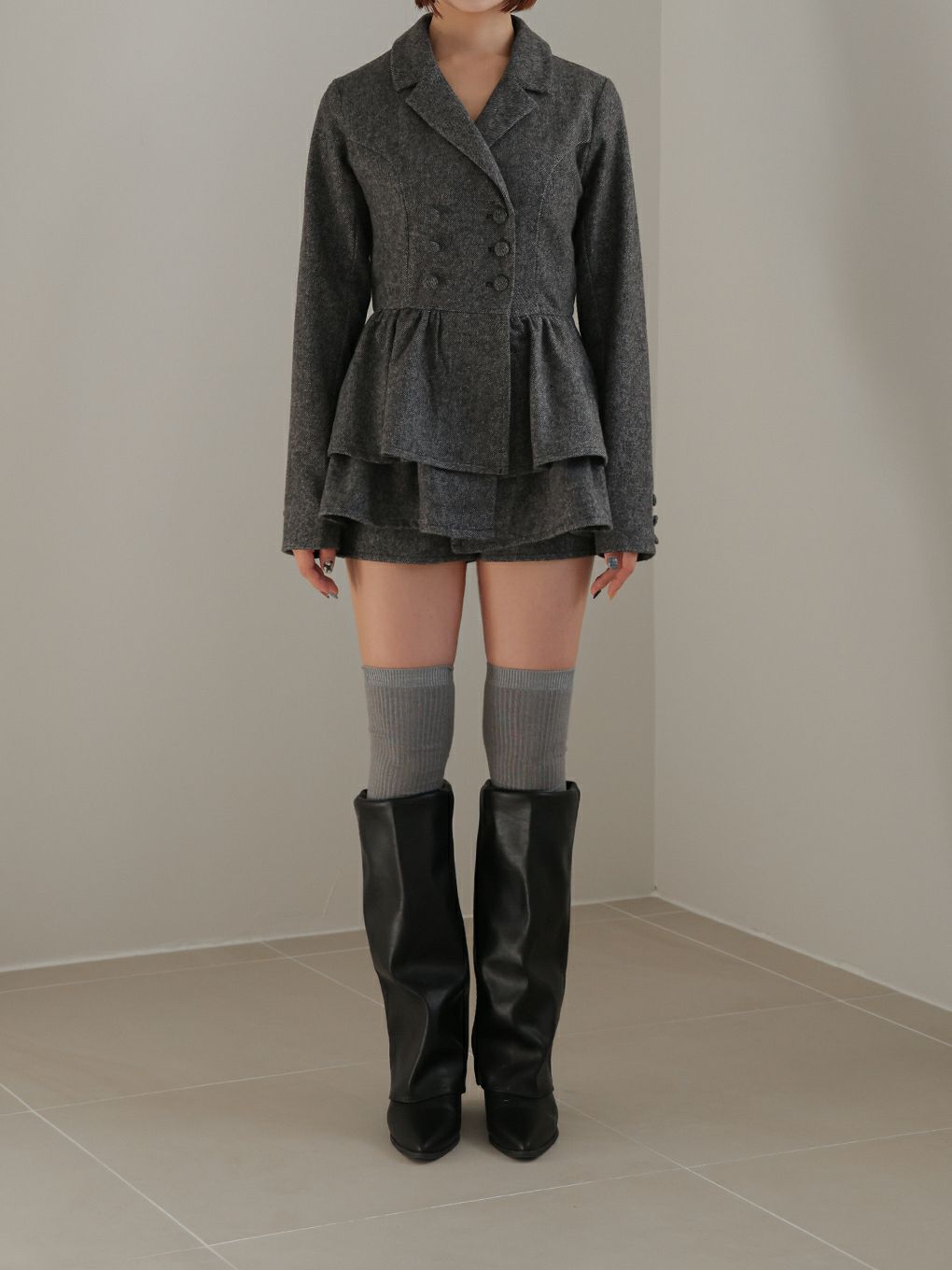 【BUBBLES】ジャケットペプラムセットアップ