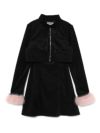 【BUBBLES】ファーカフスベルべットワンピース