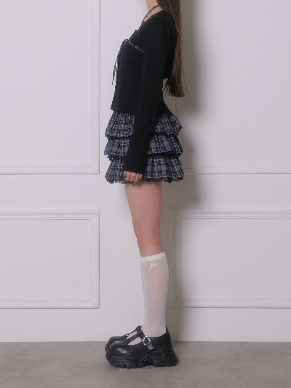 【BUBBLES】チェックリボントップス