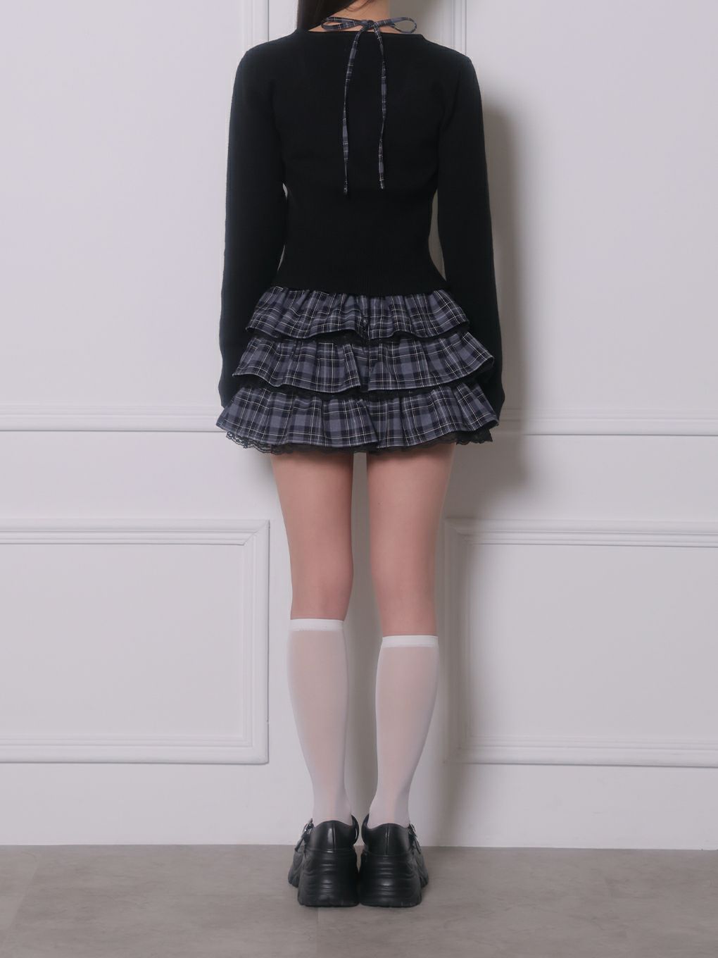 【BUBBLES】チェックリボントップス