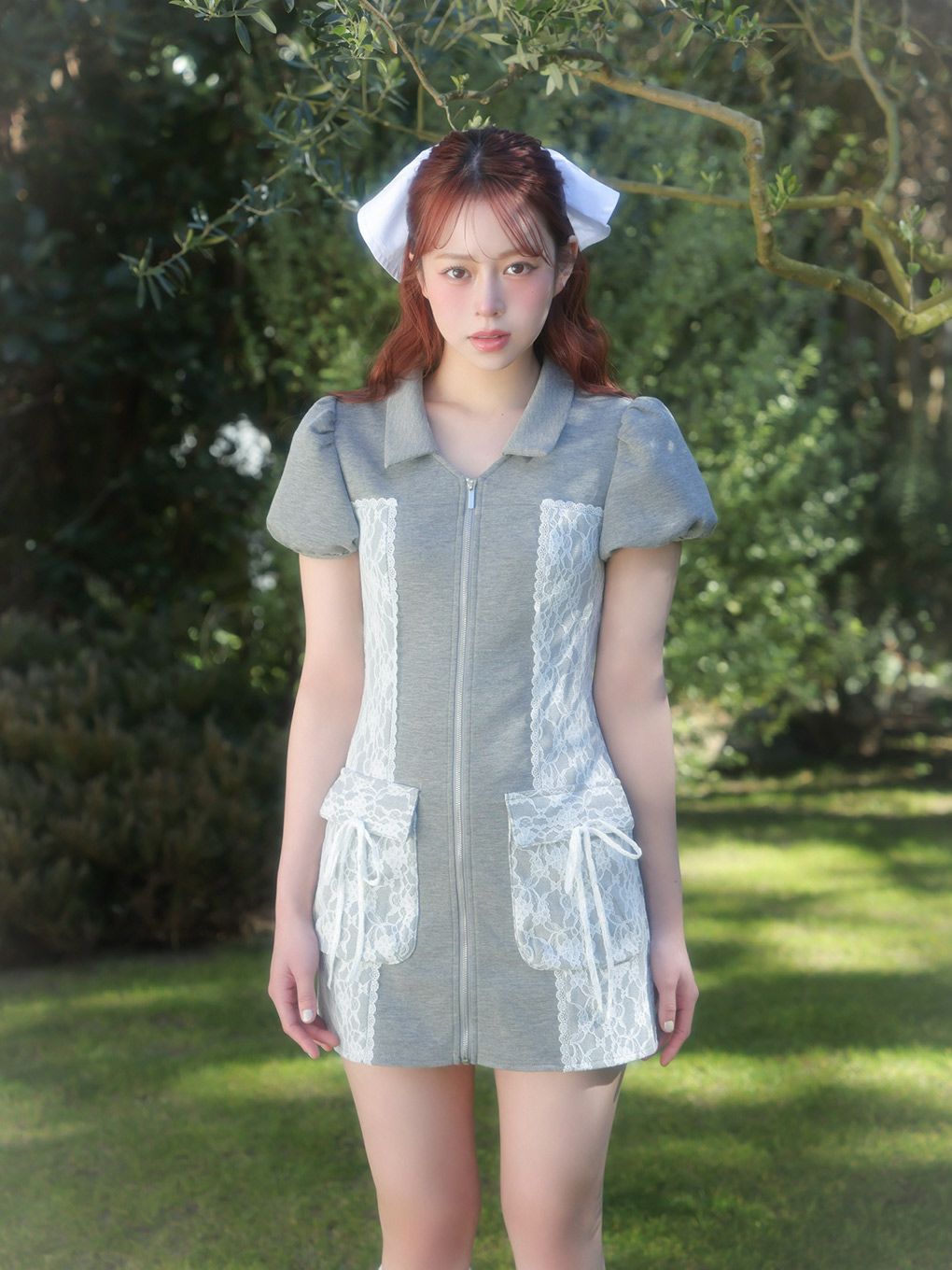 【BUBBLES】サイドレーススウェットワンピース