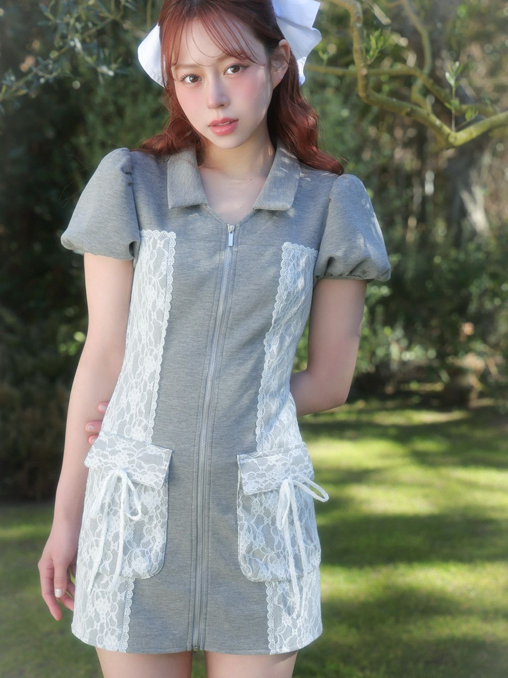 【BUBBLES】サイドレーススウェットワンピース