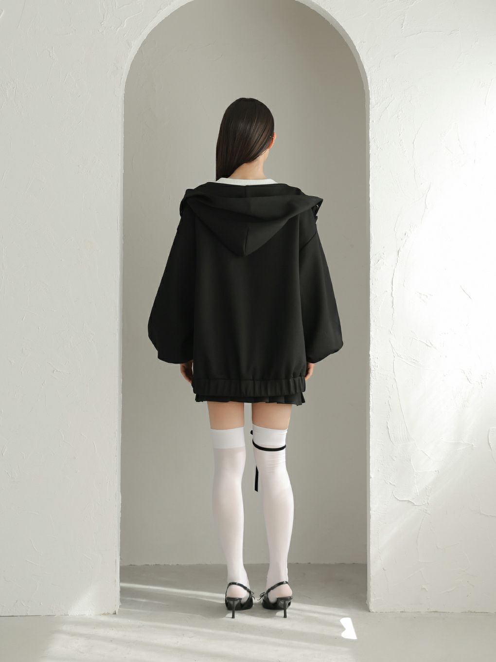 【BUBBLES】ルーズパーカープリーツセットアップ