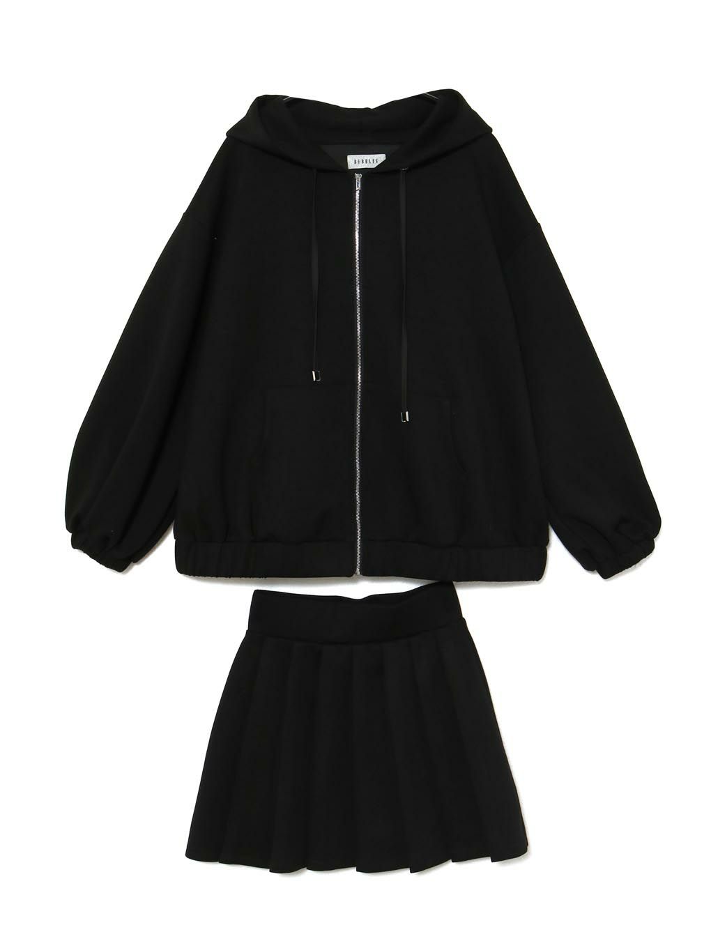 【BUBBLES】ルーズパーカープリーツセットアップ