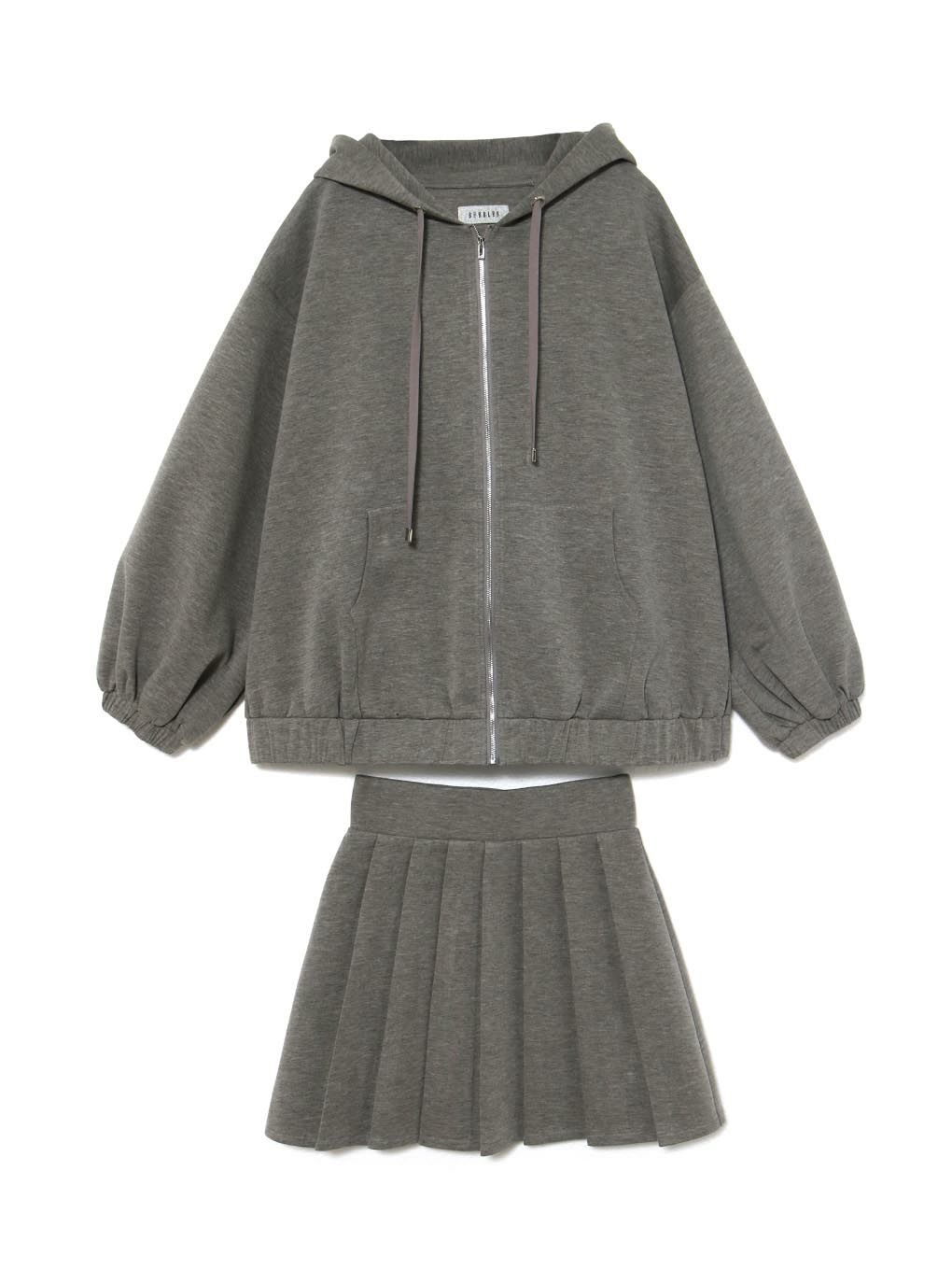 【BUBBLES】ルーズパーカープリーツセットアップ