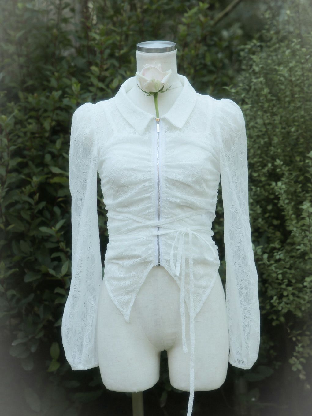 【BUBBLES】レースギャザーブラウス