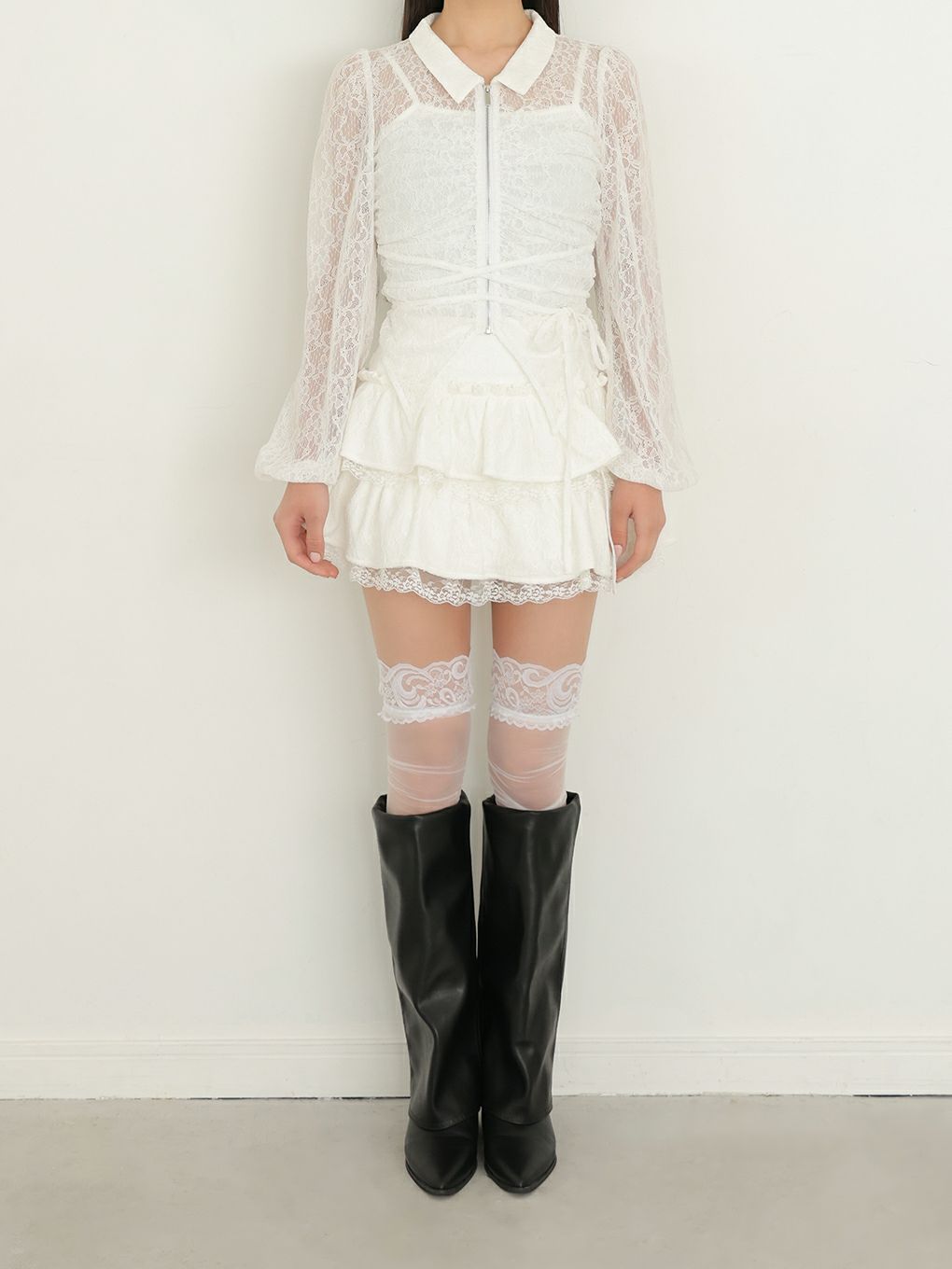 【BUBBLES】レースギャザーブラウス