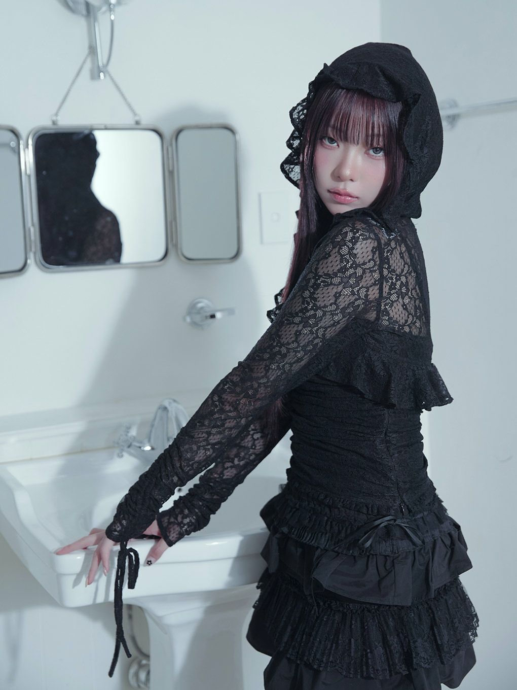 【BUBBLES】レースフーディーアンサンブル