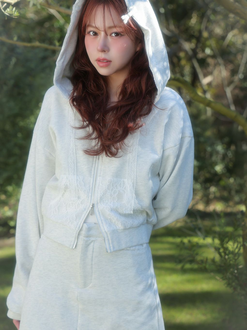 【BUBBLES】レースクロップドパーカーセットアップ