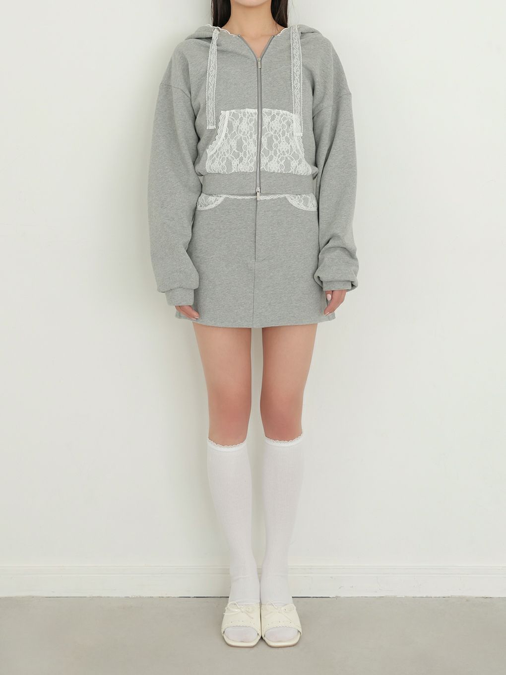 【BUBBLES】レースクロップドパーカーセットアップ