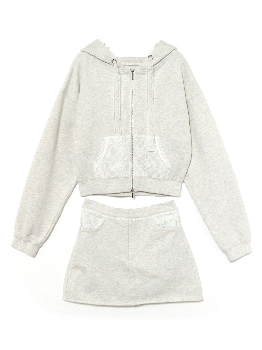 【BUBBLES】レースクロップドパーカーセットアップ