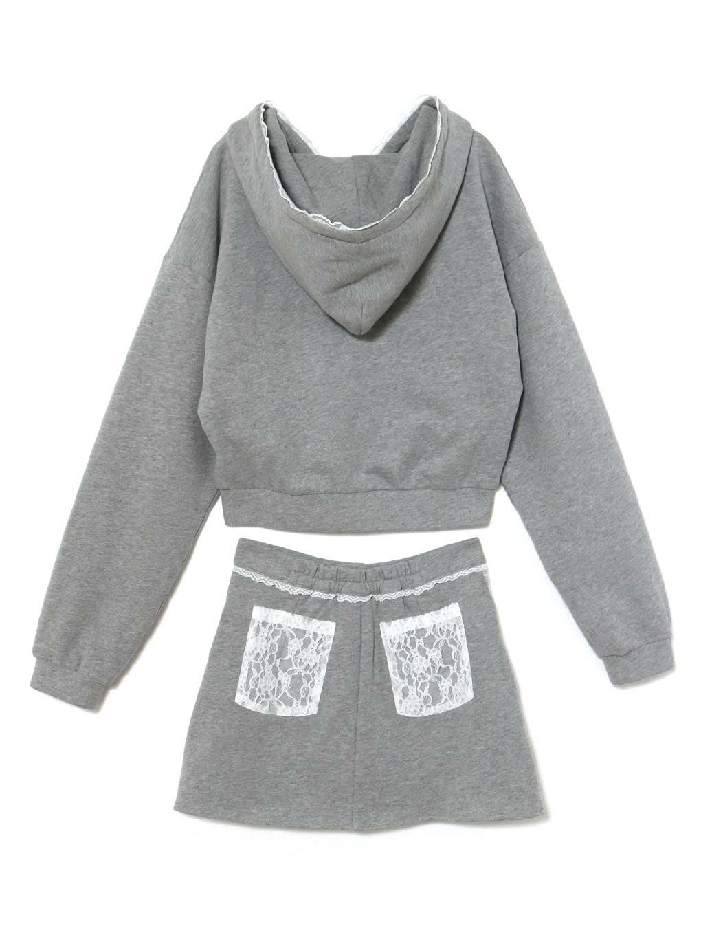 【BUBBLES】レースクロップドパーカーセットアップ