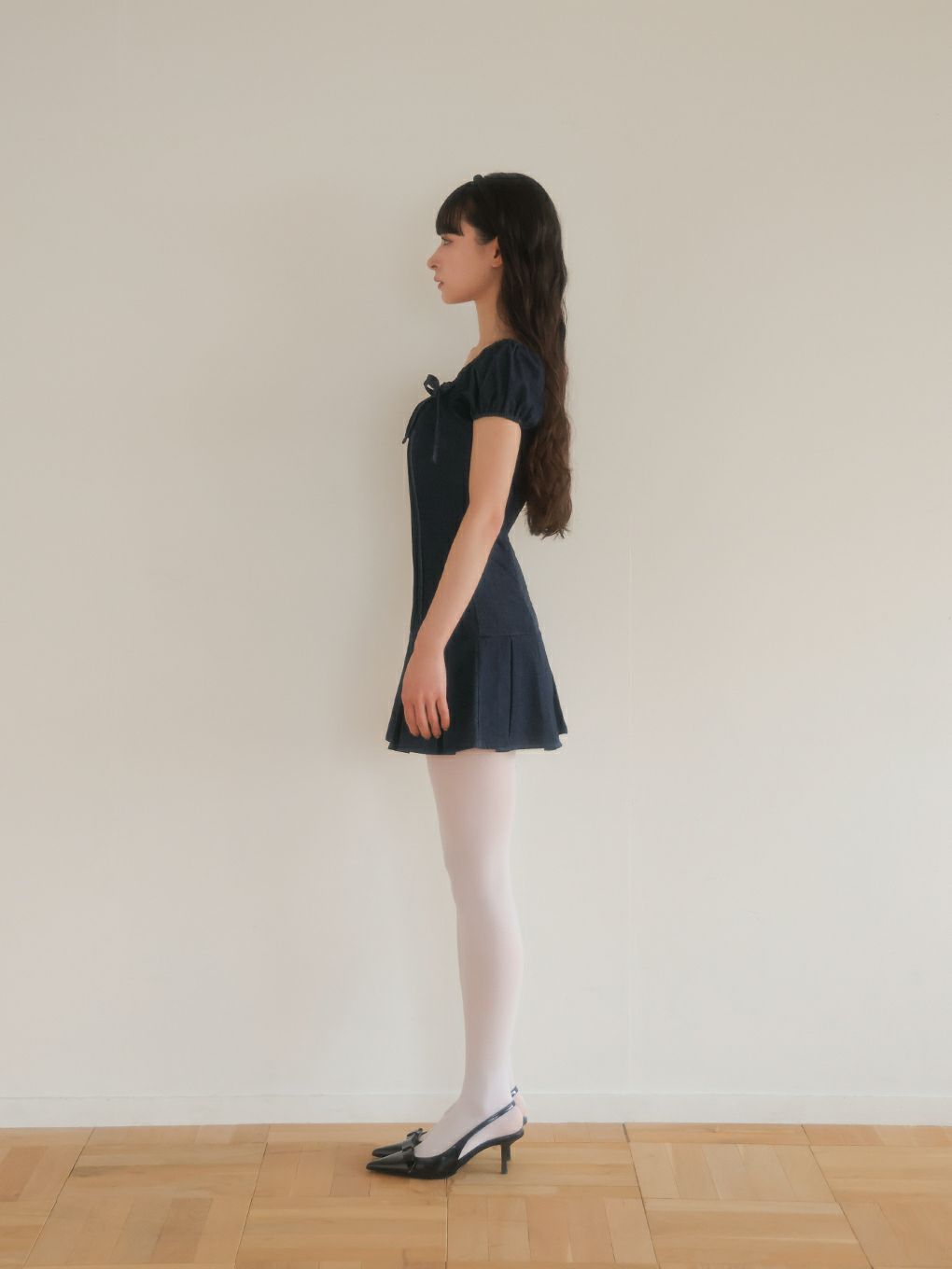 【BUBBLES】コケットデニムワンピース