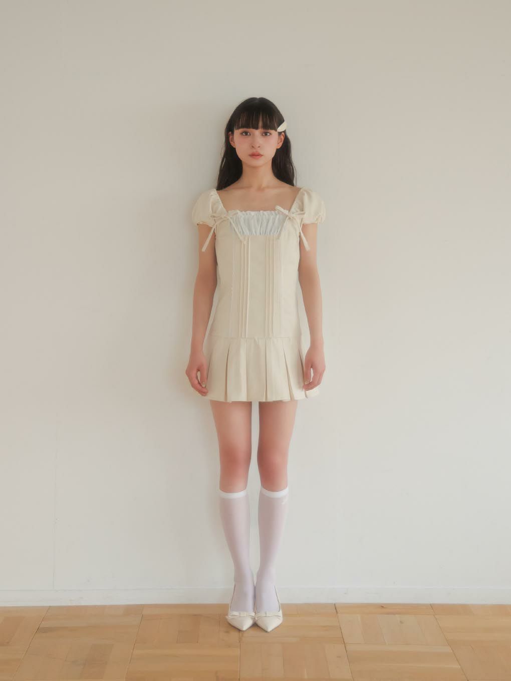 【BUBBLES】コケットデニムワンピース