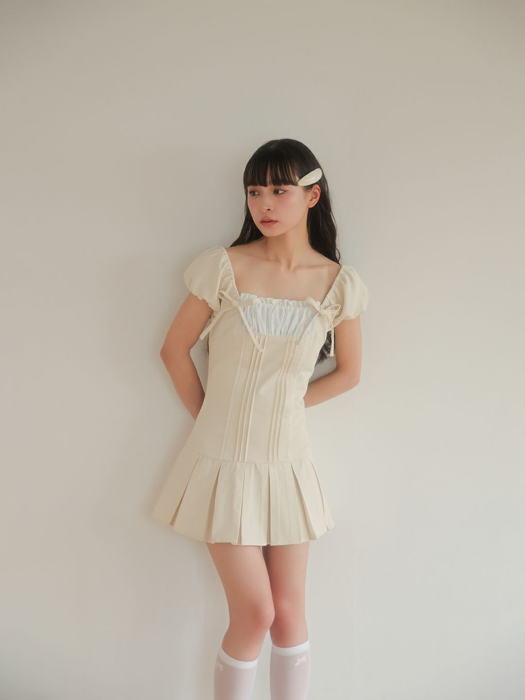 【BUBBLES】コケットデニムワンピース