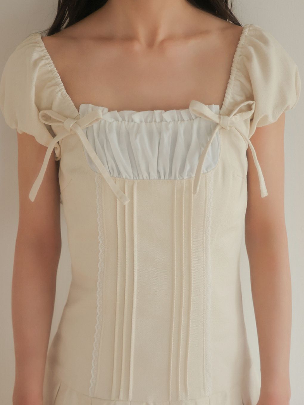 【BUBBLES】コケットデニムワンピース