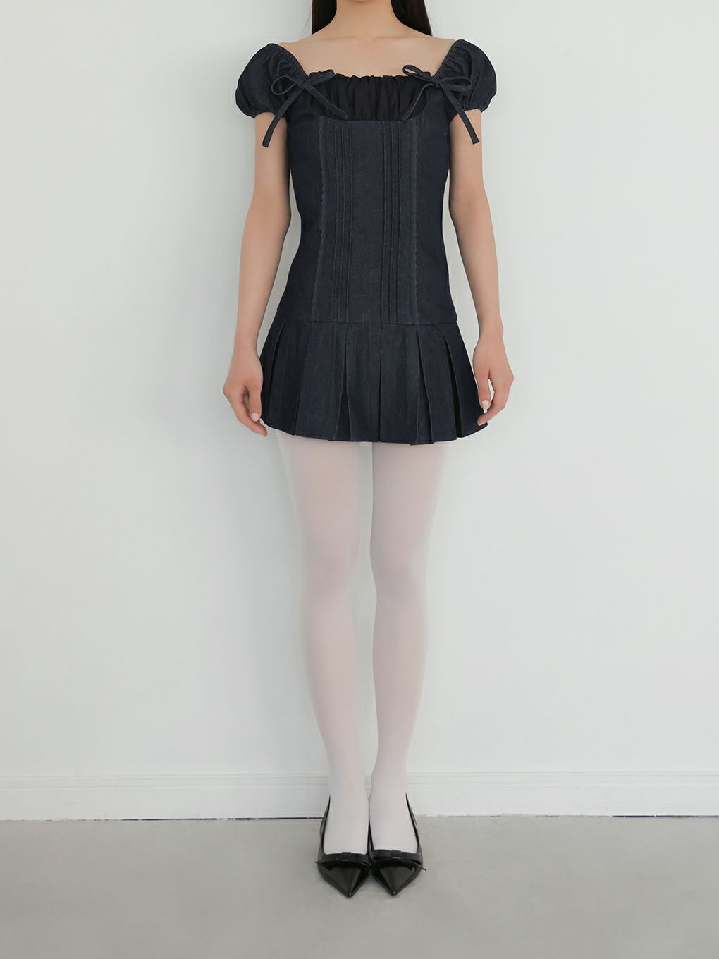 【BUBBLES】コケットデニムワンピース