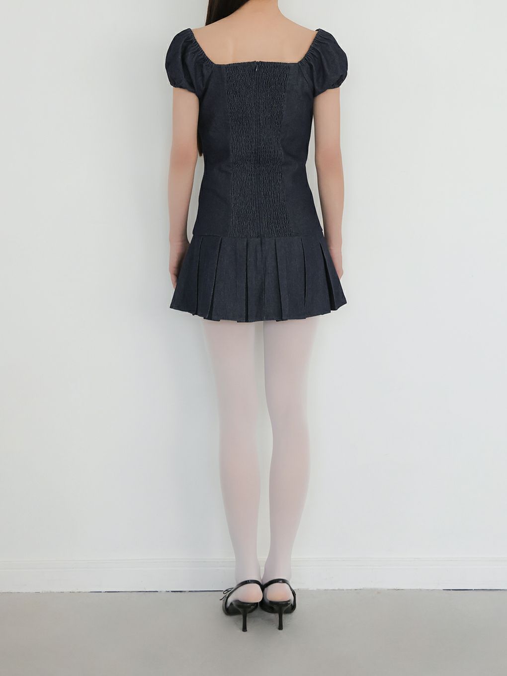 【BUBBLES】コケットデニムワンピース