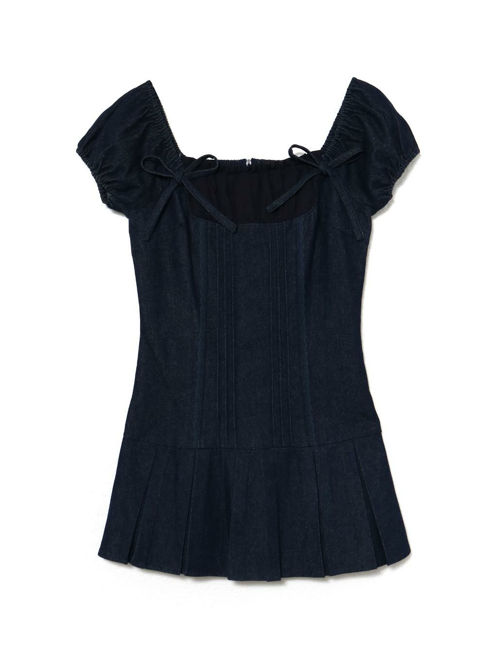 【BUBBLES】コケットデニムワンピース
