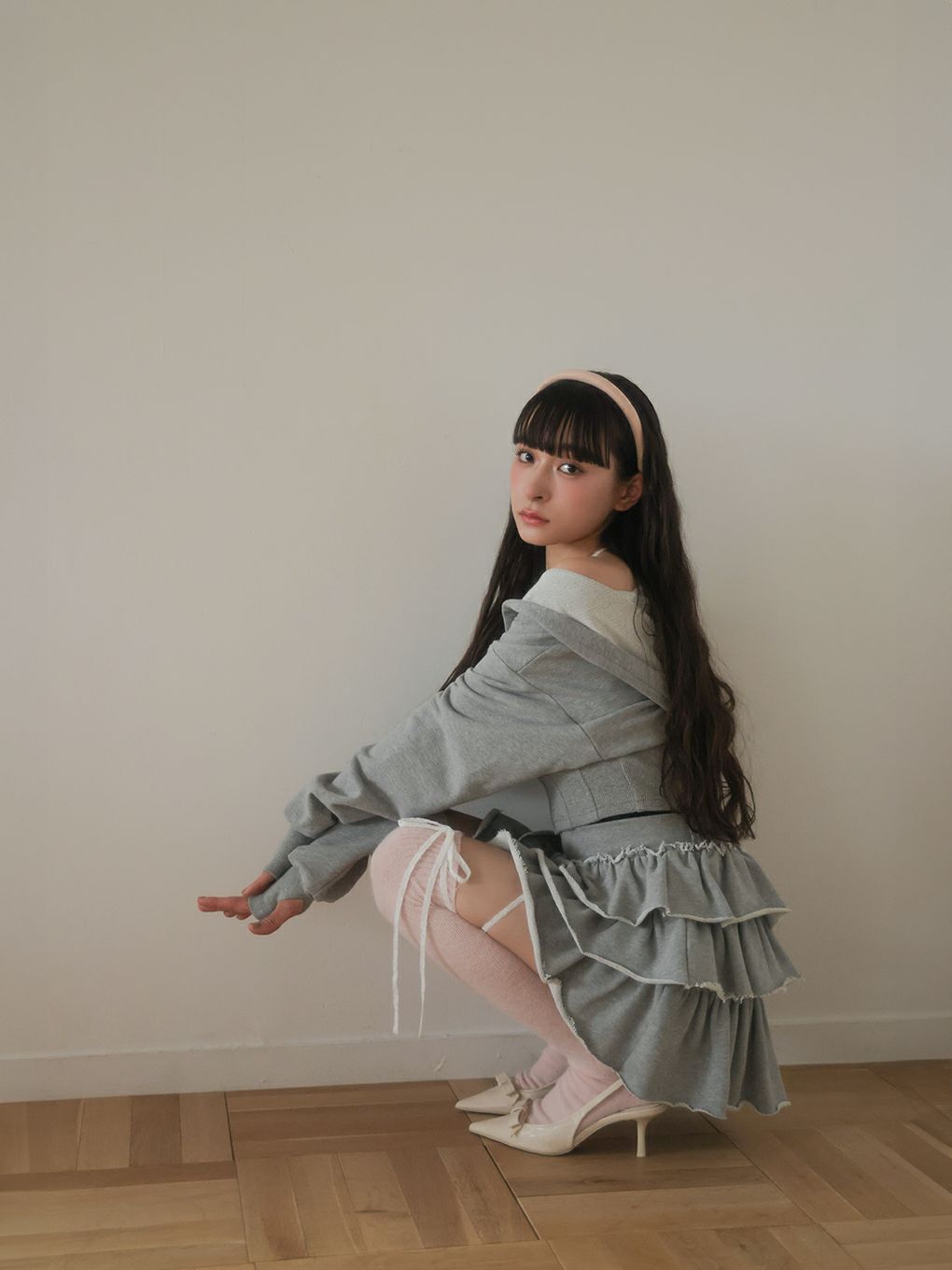 【BUBBLES】コルセットスウェットトップス