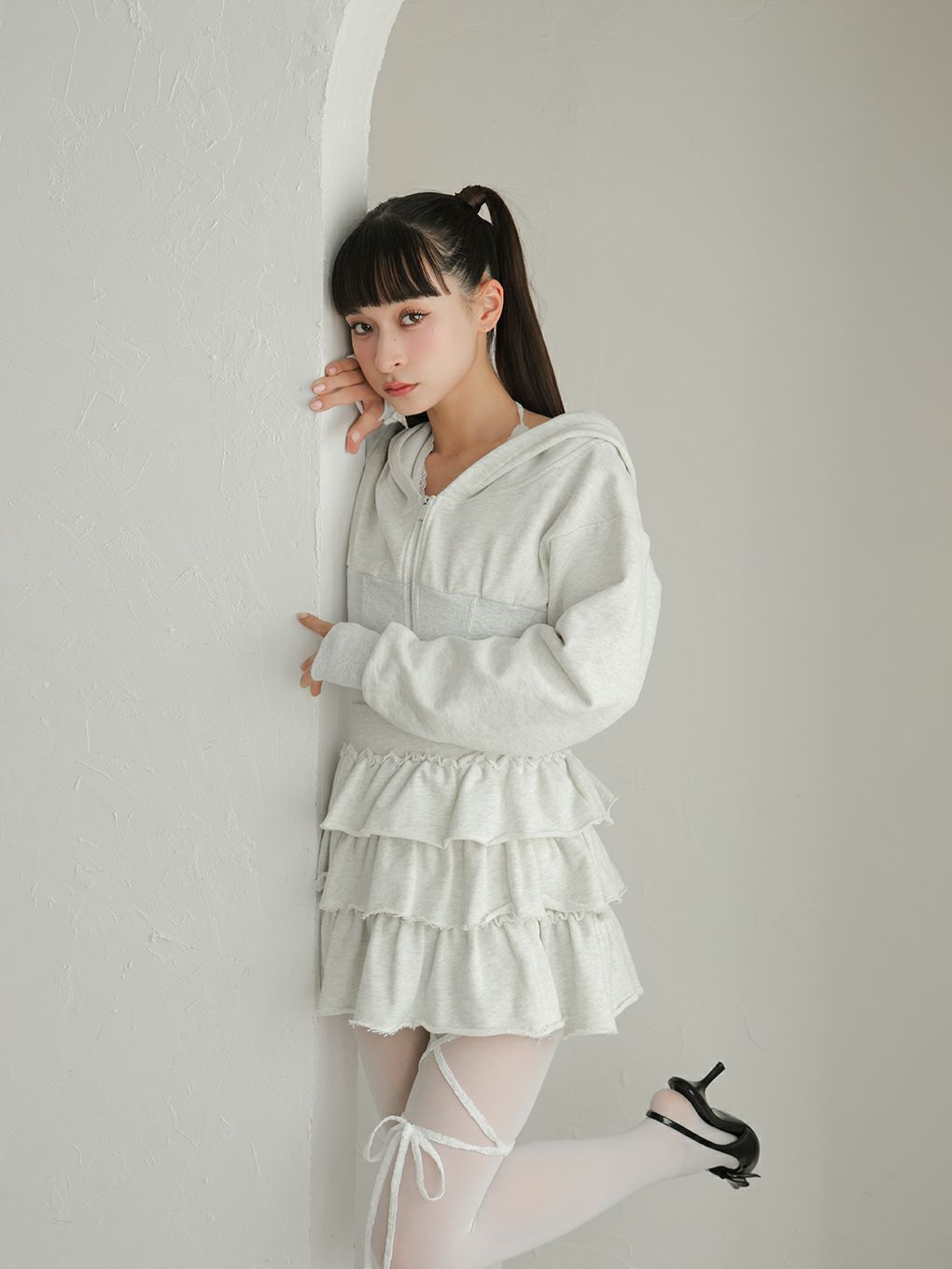 【BUBBLES】コルセットスウェットトップス