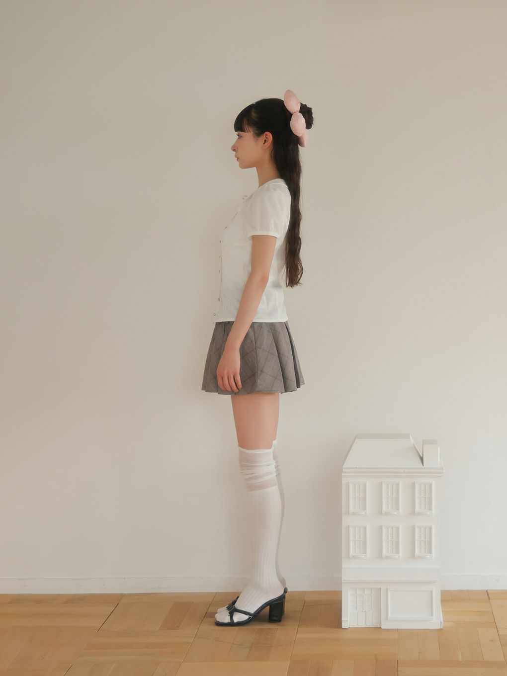 【BUBBLES】スクエアリボンブラウス