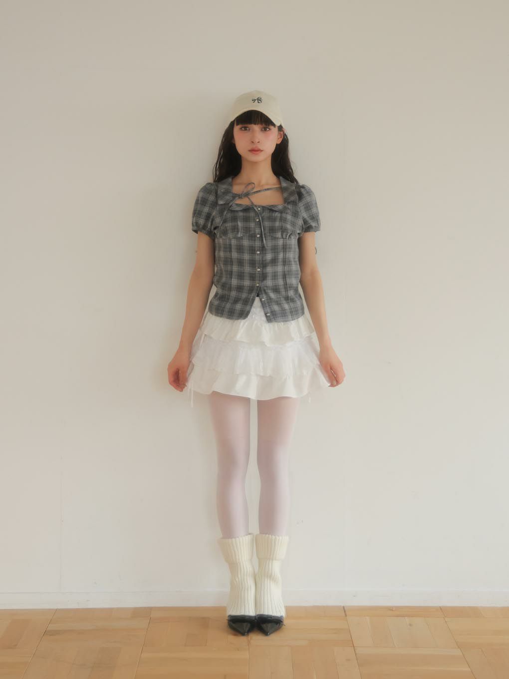 【BUBBLES】スクエアリボンブラウス