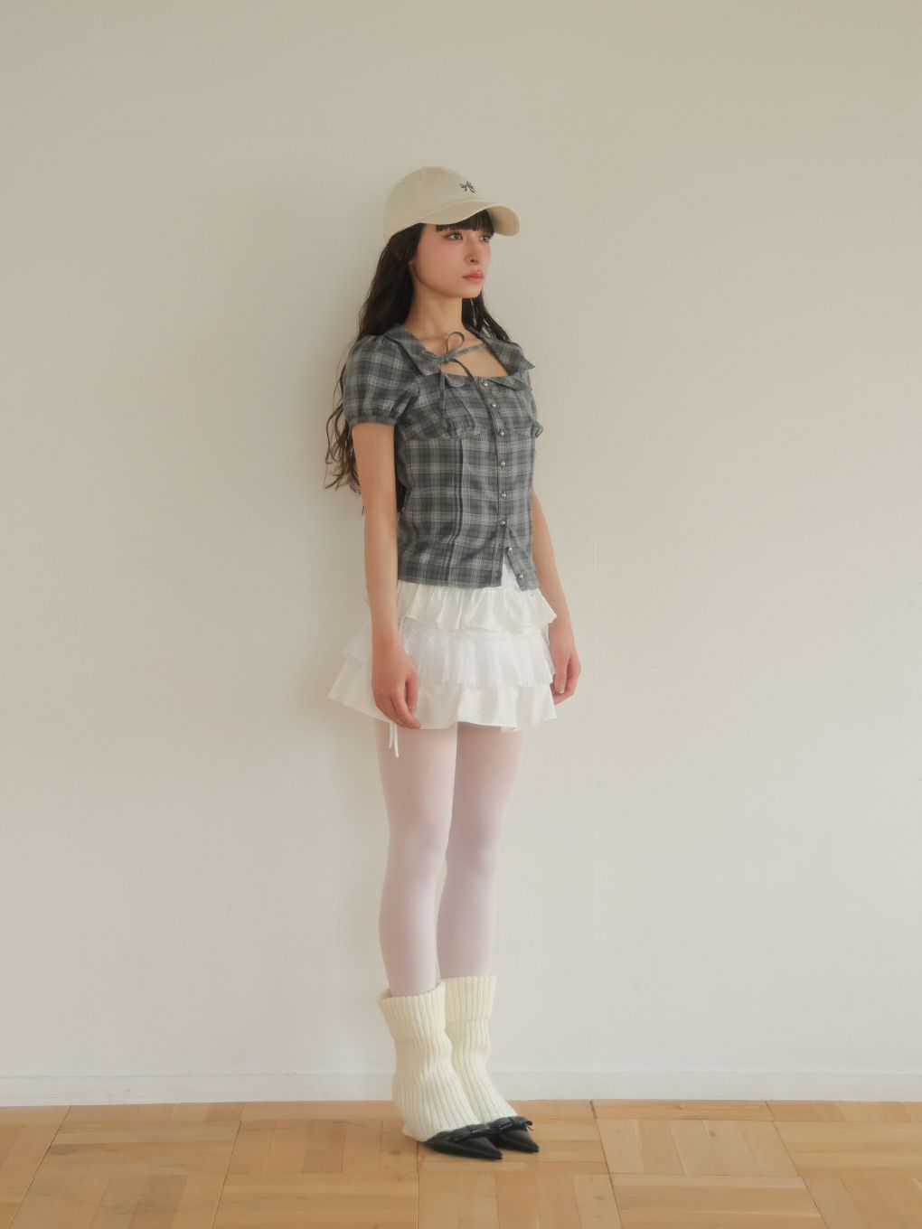【BUBBLES】スクエアリボンブラウス
