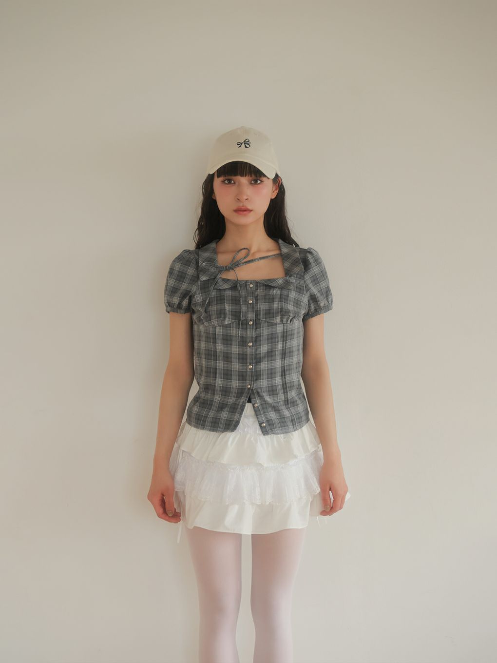 【BUBBLES】スクエアリボンブラウス