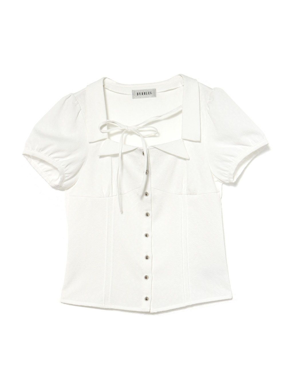 【BUBBLES】スクエアリボンブラウス
