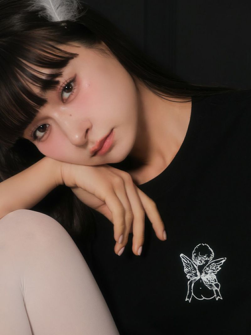 bubbles エンジェルプリントTeeワンピース ホワイト 白 BUBBLES】エンジェルプリントTEE | sparkling mall online store