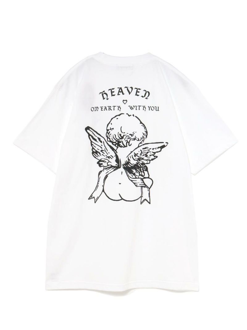 bubbles エンジェルプリントTeeワンピース ホワイト 白 BUBBLES】エンジェルプリントTEE | sparkling mall online store