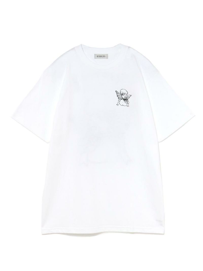 bubbles エンジェルプリントTeeワンピース ホワイト 白 BUBBLES】エンジェルプリントTEE | sparkling mall online store