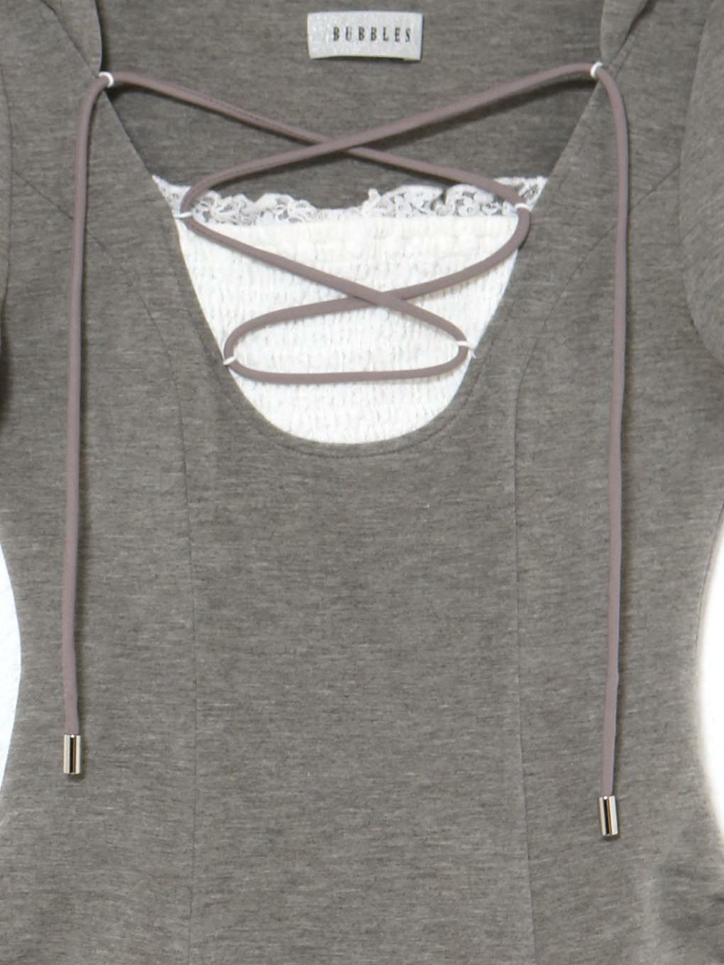 【BUBBLES】レースアップスウェットワンピース