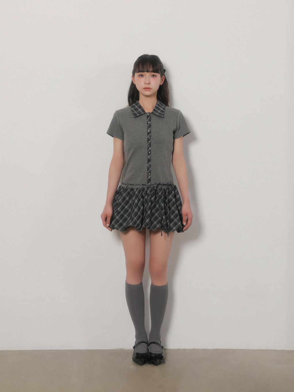 【BUBBLES】ポロバルーンワンピース