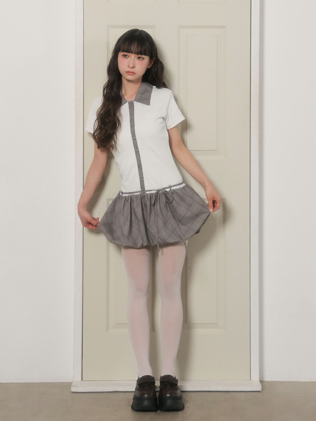 【BUBBLES】ポロバルーンワンピース